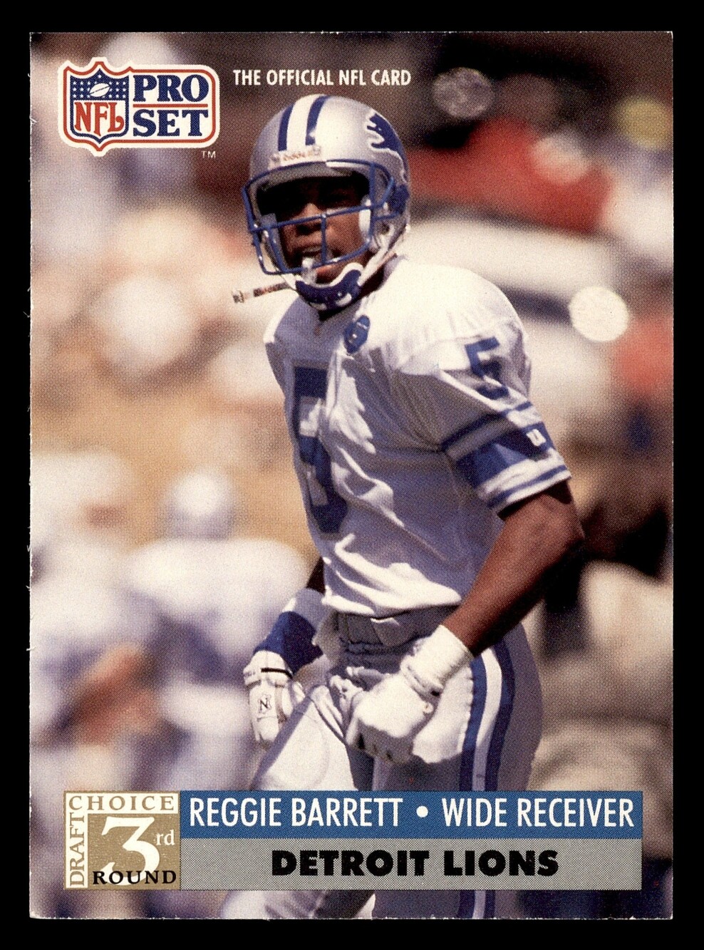 1991 Pro Set #787 Reggie Barrett Football Card Rookie Detroit Lions